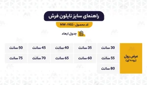 راهنمای ابعاد نایلون فرش