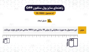 راهنمای ابعاد رول سلفون OPP