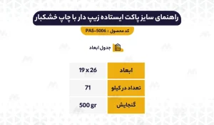 راهنمای ابعاد پاکت ایستاده زیپ دار چاپ خشکبار